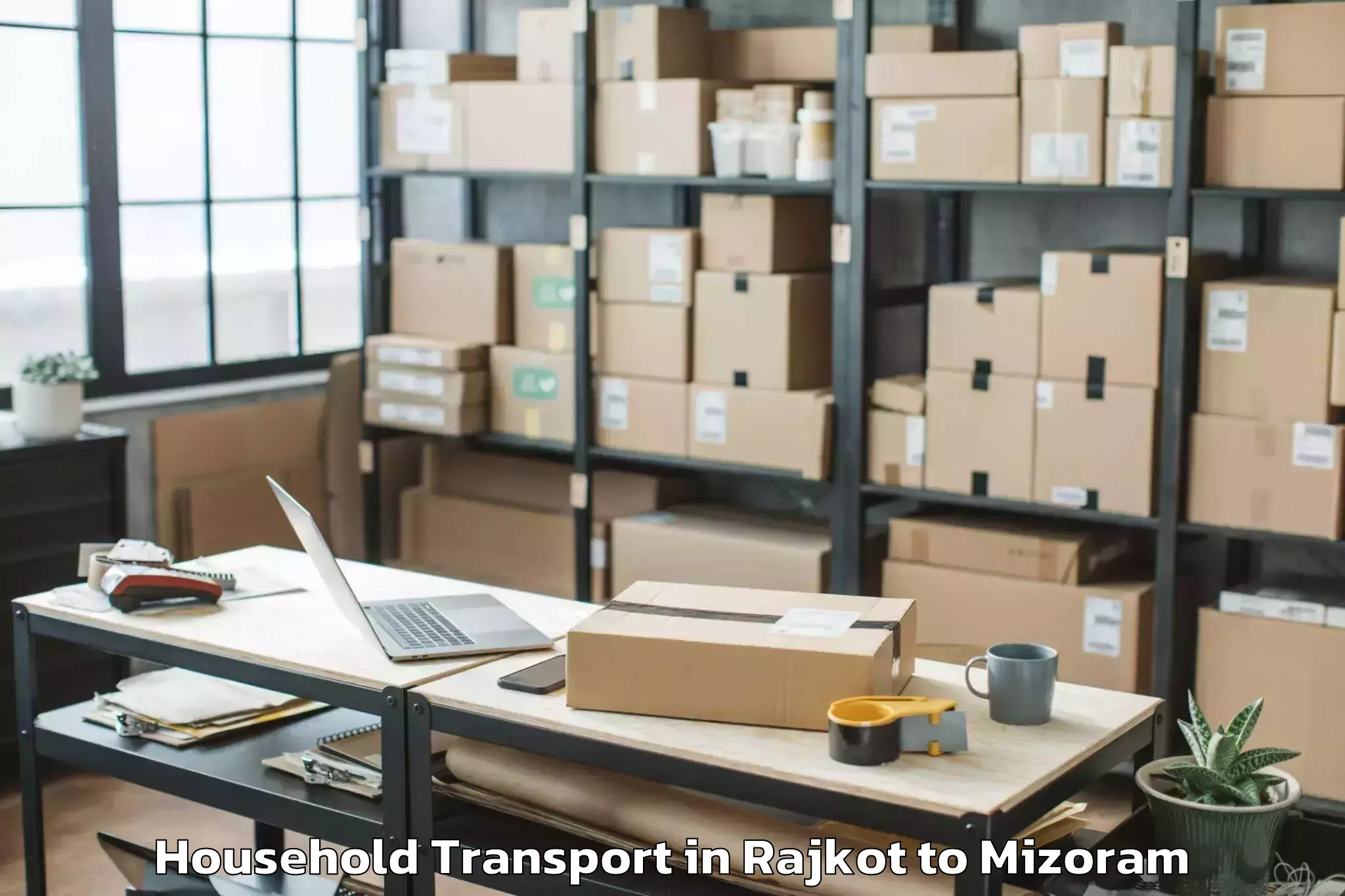 Reliable Rajkot to Thenzawl Household Transport